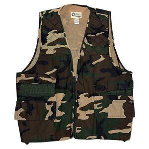 Vintage CAMO Sports Afield 90s Hunting Fishing Outdoor Vest Mens XL